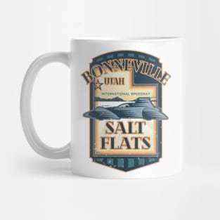 Bonneville Salt Flats International Speedway Vintage Retro Style Illustration Mug